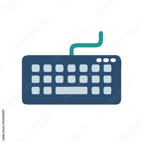  Keyboard Input Device Technology Vector Icon