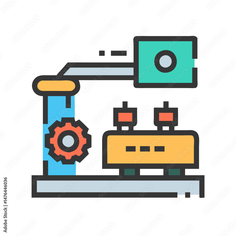 Obraz premium Efficient Machine Process Design Illustration