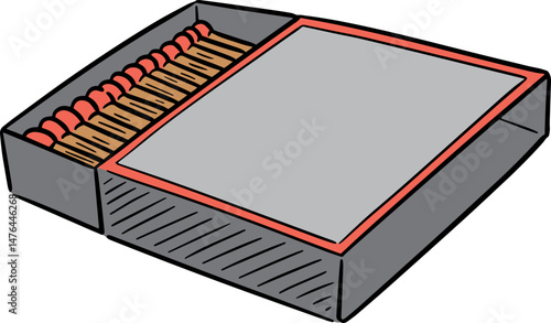 Illustration of match box
