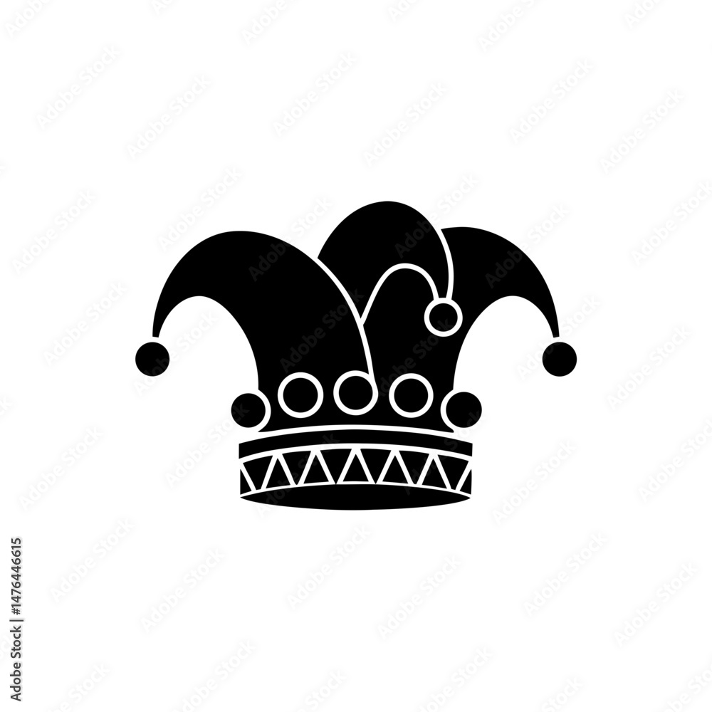 Fototapeta premium creative details Outline silhouette jester hat accessory icon