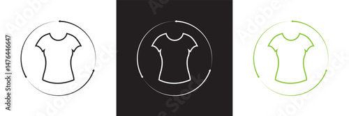 Sustainable fashion icon.  Vector for websites, mobile interfaces, presentations, banner, visual branding etc. Vector illustration. isolated on white and black background. EPS 10