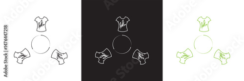 Sustainable fashion icon.  Vector for websites, mobile interfaces, presentations, banner, visual branding etc. Vector illustration. isolated on white and black background. EPS 10