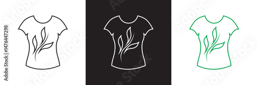Sustainable fashion icon.  Vector for websites, mobile interfaces, presentations, banner, visual branding etc. Vector illustration. isolated on white and black background. EPS 10