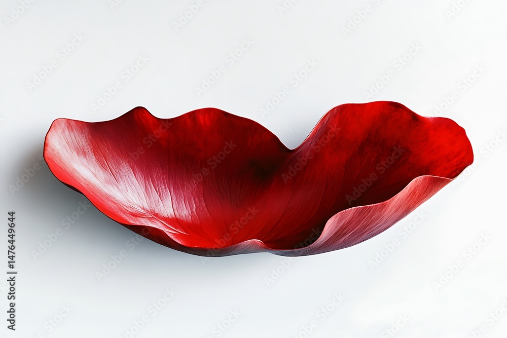 Fototapeta premium Floating Red Rose Petal Elegantly Captured Against Background