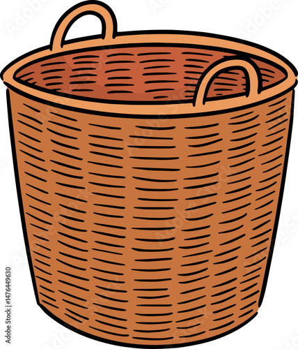 Illustration of wicker basket

