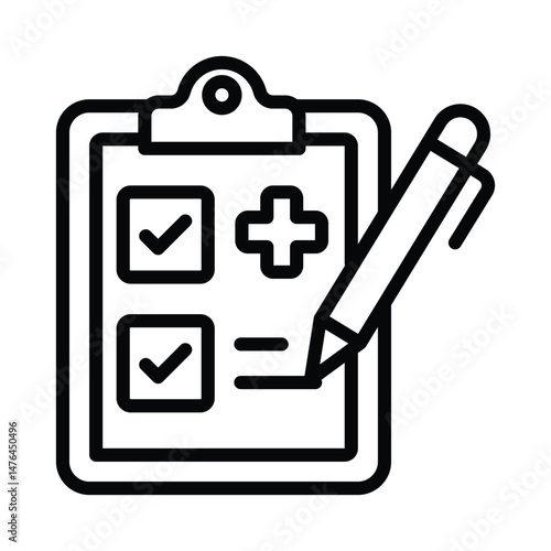 Prescription Vector outline icon. Eps10 file 