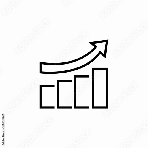 growth bar chart icon sign vector