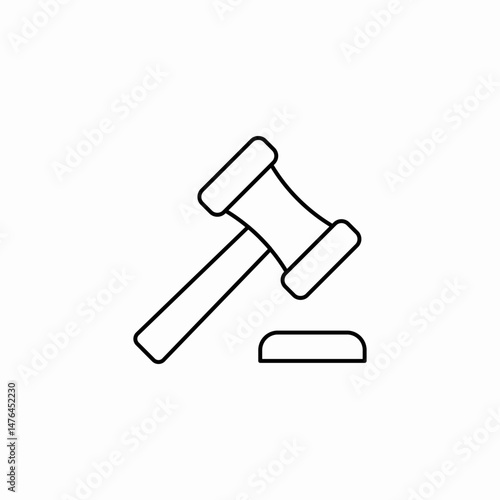 judge gavel block icon sign vector