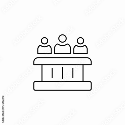 jury bench people icon sign vector