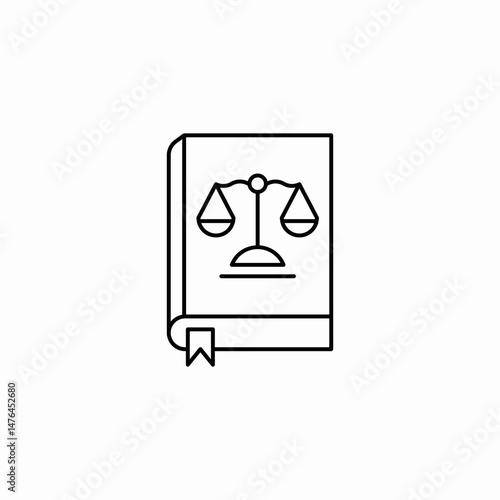 law book scales icon sign vector