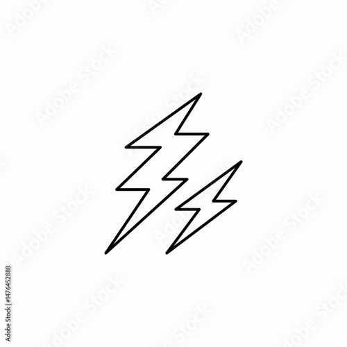 lightning storm weather icon sign vector