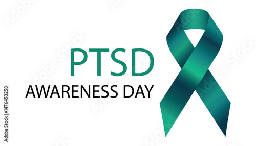 PTSD Awareness Day in June 27. Medical and PTSD concept. PTSD awareness day. PTSD, posttraumatic stress disorder symbol. Background, poster, card, banner design. Vector EPS 10