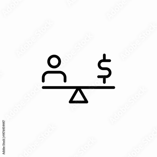 people dollar balance icon sign vector