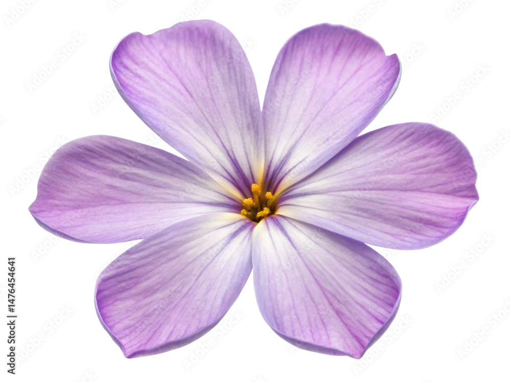 Obraz premium Stunning phlox flower showcases delicate lavender petals with vibrant yellow center, embodying beauty and grace in nature