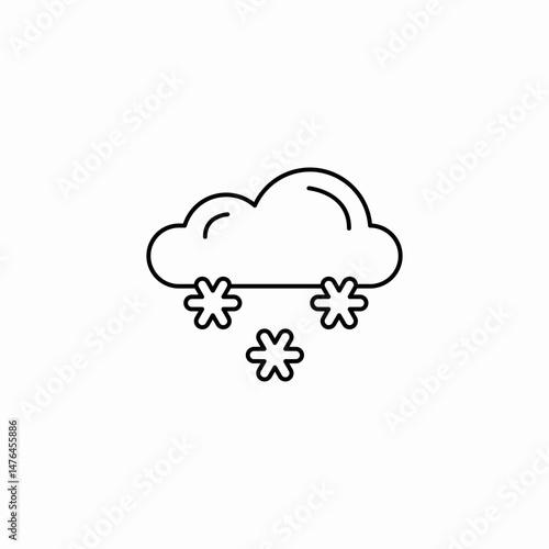 snowy cloud weather icon sign vector