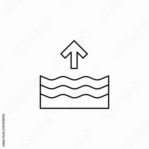 water level increase icon sign vector