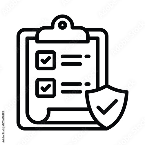 Insurance Policy Vector outline icon. Eps10 file 