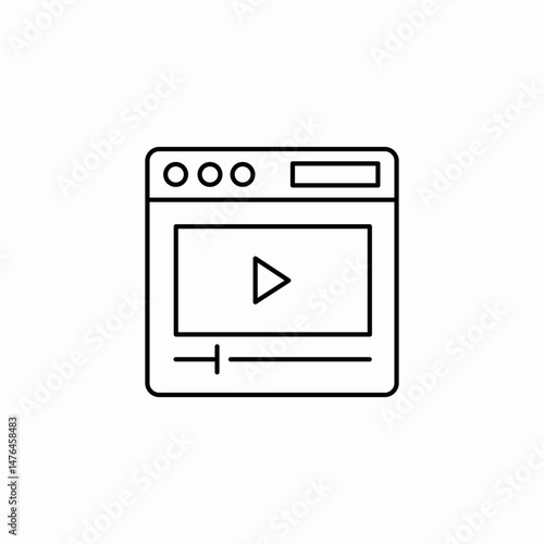 website video player icon sign vector
