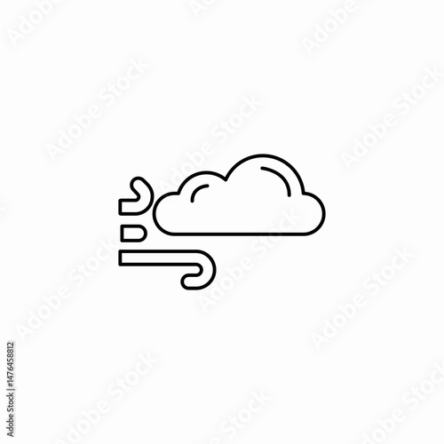 windy cloudy weather icon sign vector