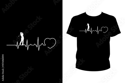 Golf player heartbeat Quotes svg, golf Svg, t-shirt design for prints, golf t-shirt design cut file