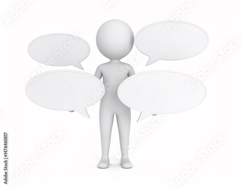 human with empty chat bubble