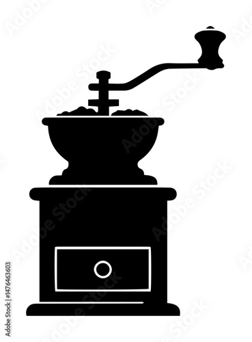 manual coffee grinder vintage kitchen tool vector illustration