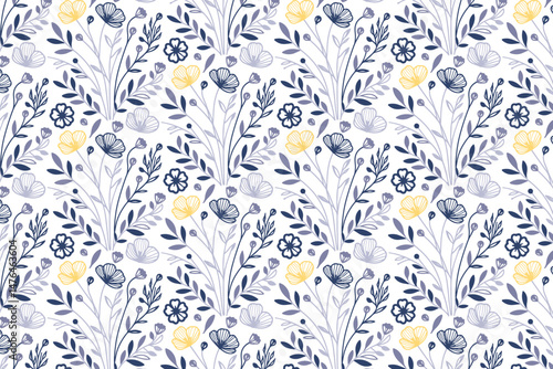 outline floral textile sketch design, seamless modern pattern print, cotton flower pillow cover art, trendy one line wrapping paper, hand drawn nature inspired fabric, stylish texture textile repeat, 