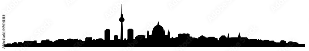 Fototapeta premium berlin skyline flat silhouette horizon vector illustration