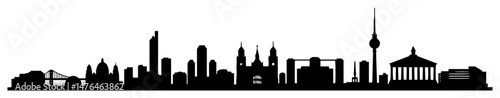 berlin skyline panoramic city silhouette vector illustration