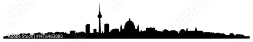 berlin skyline flat silhouette horizon vector illustration
