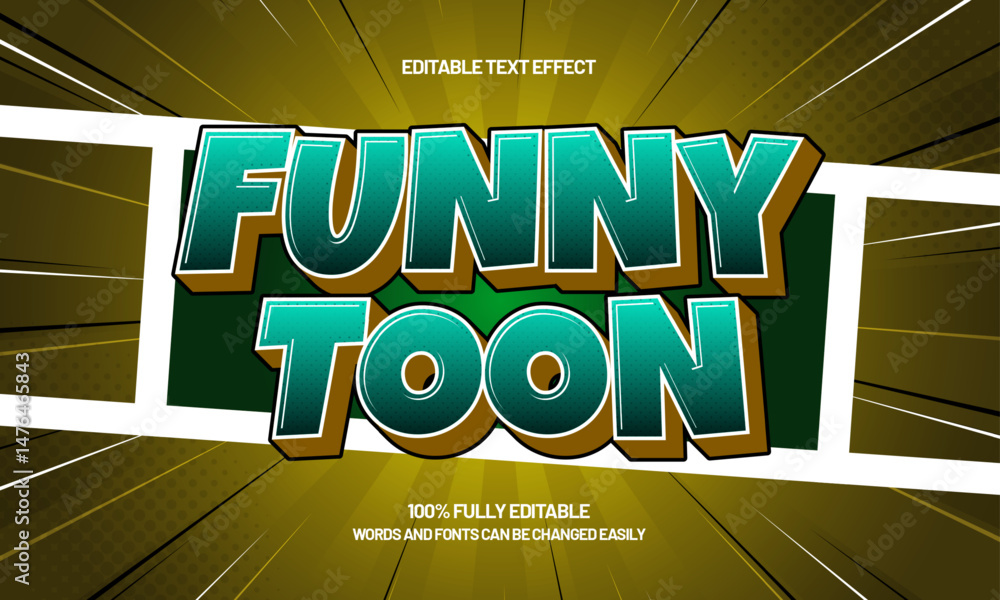 funny toon editable text effect with a comic and fun text style