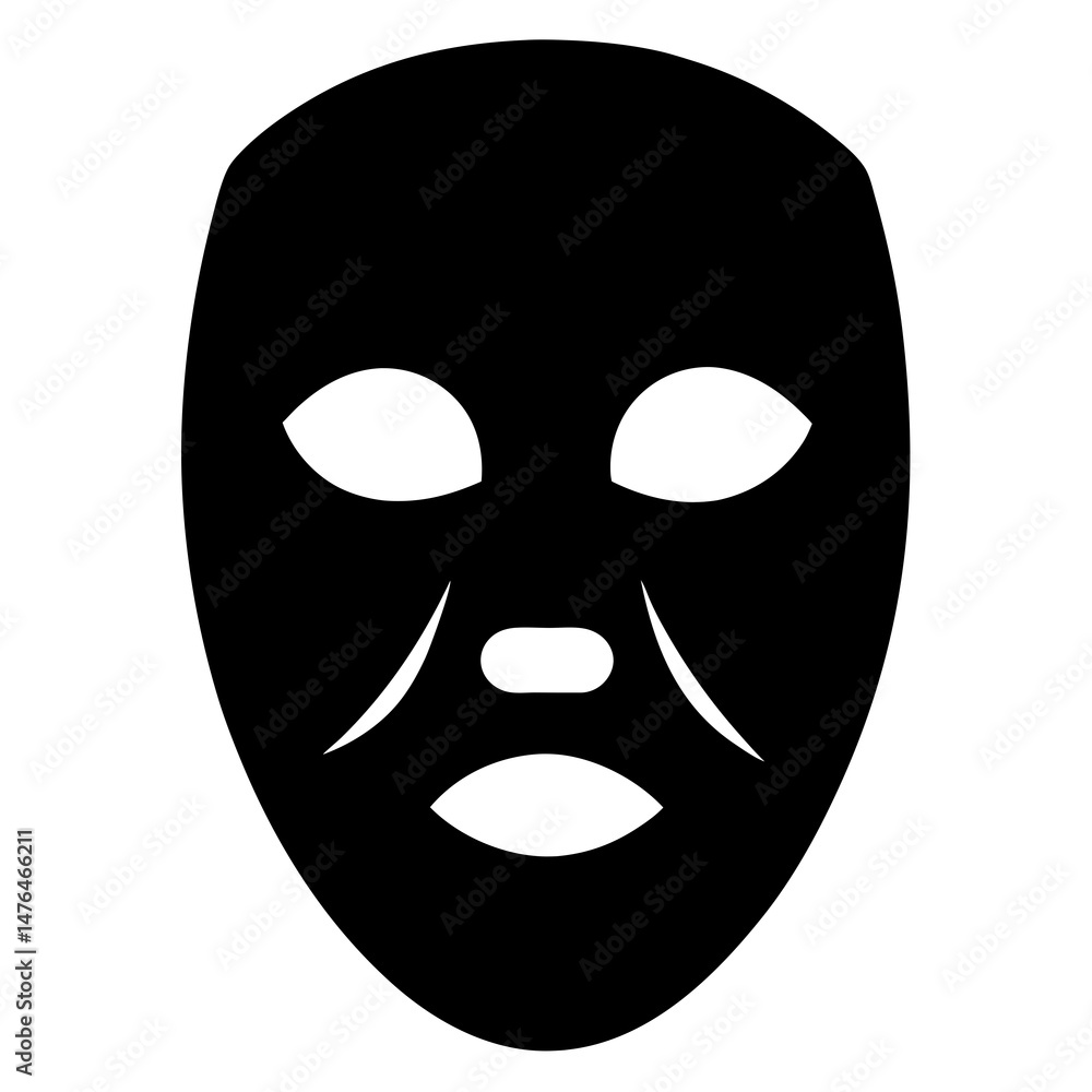 black mask on white background black mask on white background