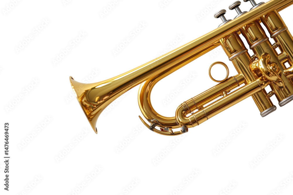 Fototapeta premium A shiny golden trumpet view
