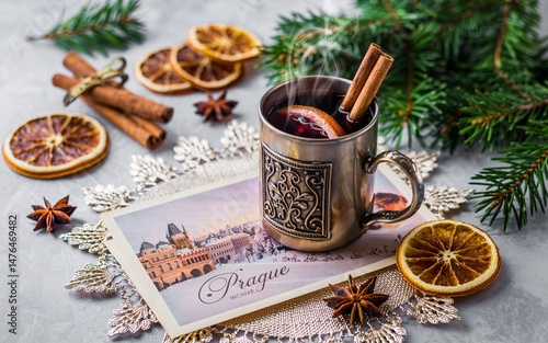 winter, Prague, Czech Republic, Festive Christmas Hot Drink in Prague