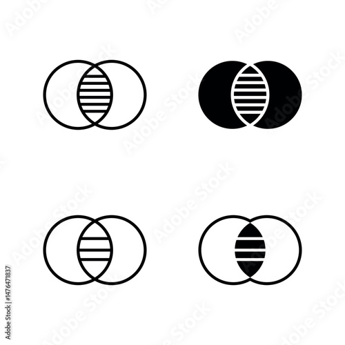 merger icon set color editable on white background