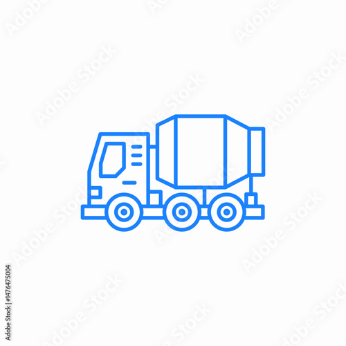 cement mixer truck icon sign vector