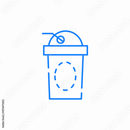 cold beverage cup icon sign vector