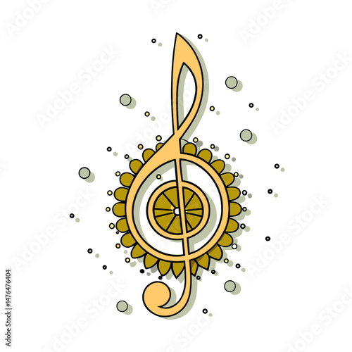 Treble Clef - Decorative Music Note Icon for Music Apps, Audio Content Websites, Entertainment Blogs, Music Education Materials, Event Programs and Sound Production 