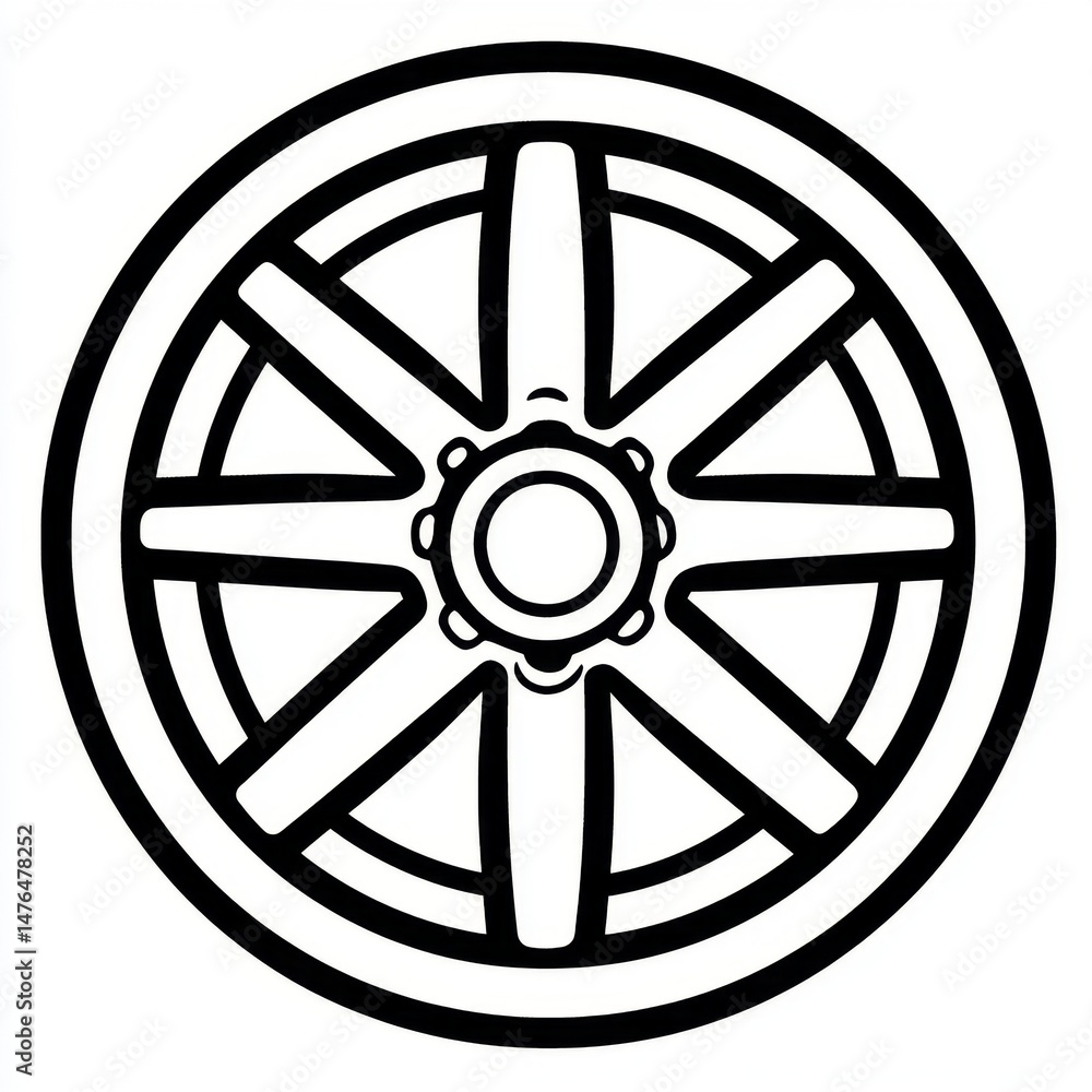 Obraz premium Wheel outline, simple design