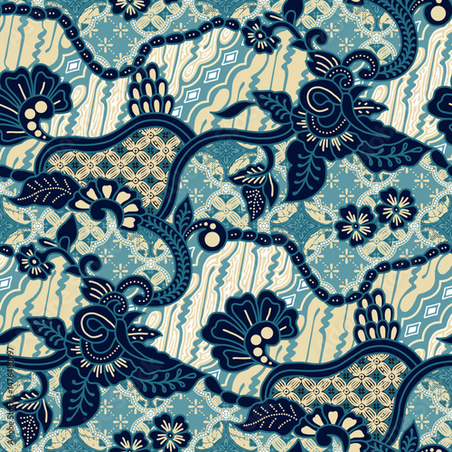 classic Indonesian batik motif with traditional design style