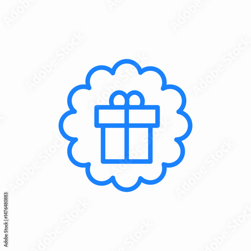 gift cloud thought icon sign vector