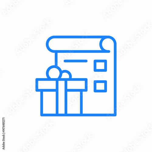 gift list guestlist icon sign vector