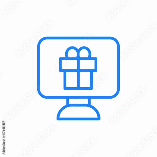 gift online surprise icon sign vector