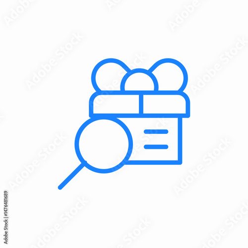 gift search icon sign vector