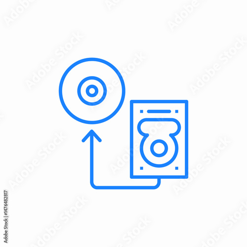 hard disk upload icon sign vector