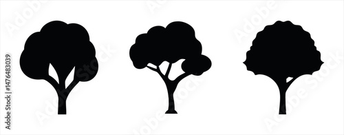 Tree silhouette Icon, Vector Set