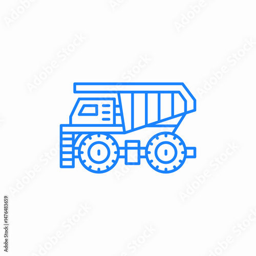 heavy construction truck dump icon sign vector