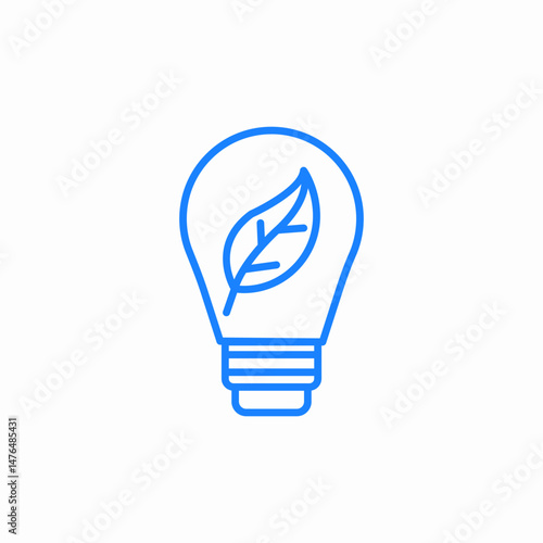 lightbulb leaf inside energy eco icon sign vector