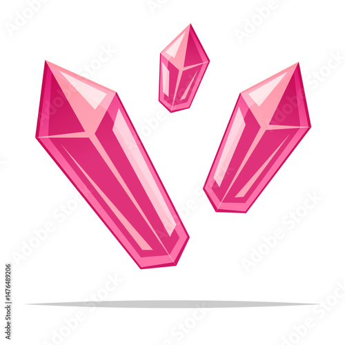 Pink crystal vector isolated illustration