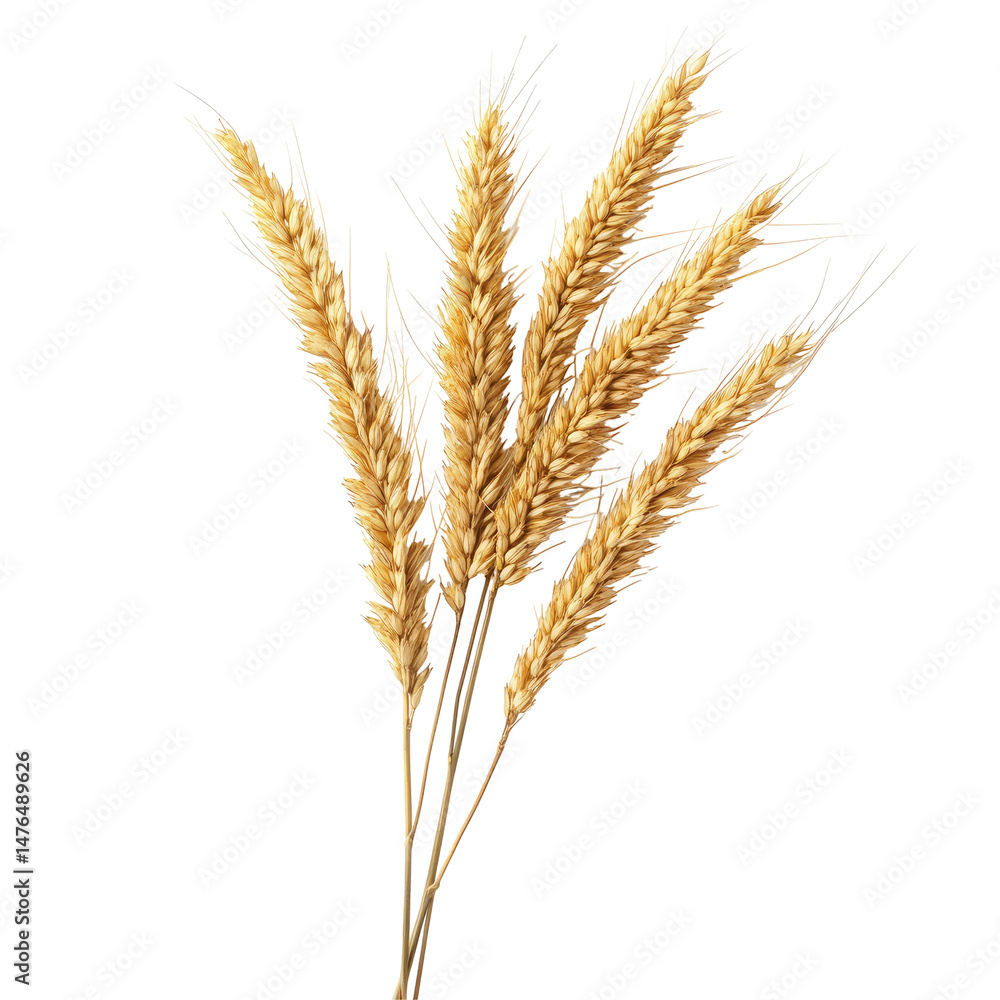 Golden wheat stalks, dried, arranged in a bunch Golden wheat stalks, dried, arranged in a bunch